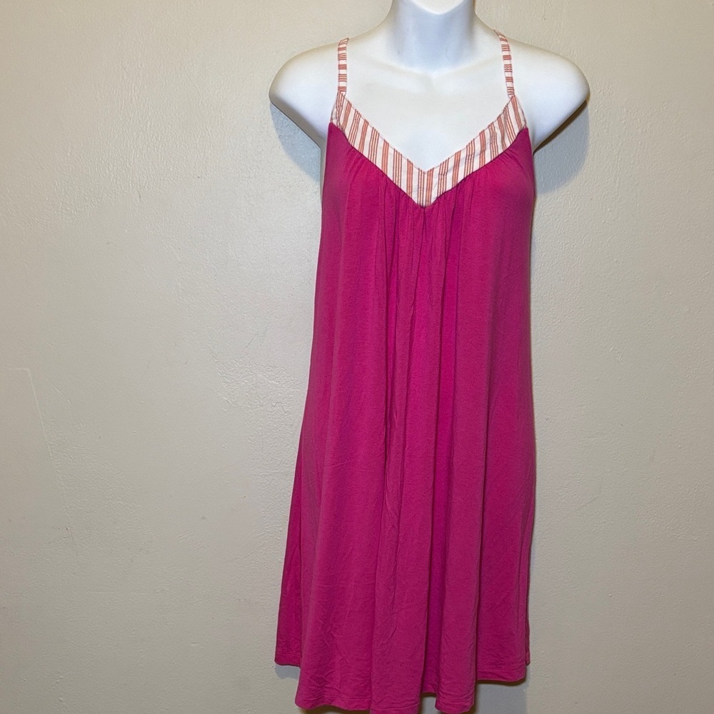 Old Navy Pink Striped Trim Nightgown
